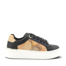 Sneakers Platform 1A Classe Alviero Martini in Eco Nappa Nera con Dettagli Geo Classic 2536