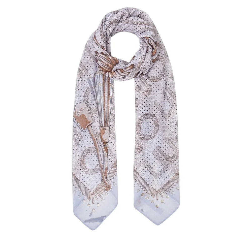 Foulard Donna 120 x 120 cm LIU JO in Tessuto Stampato Blu Chiaro