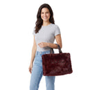 Tote Bag Donna LIU JO in Fake Fur color Melanzana con Logo