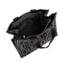 Tote Bag Donna LIU JO in Tessuto Jacquard Nero con Logo All Over