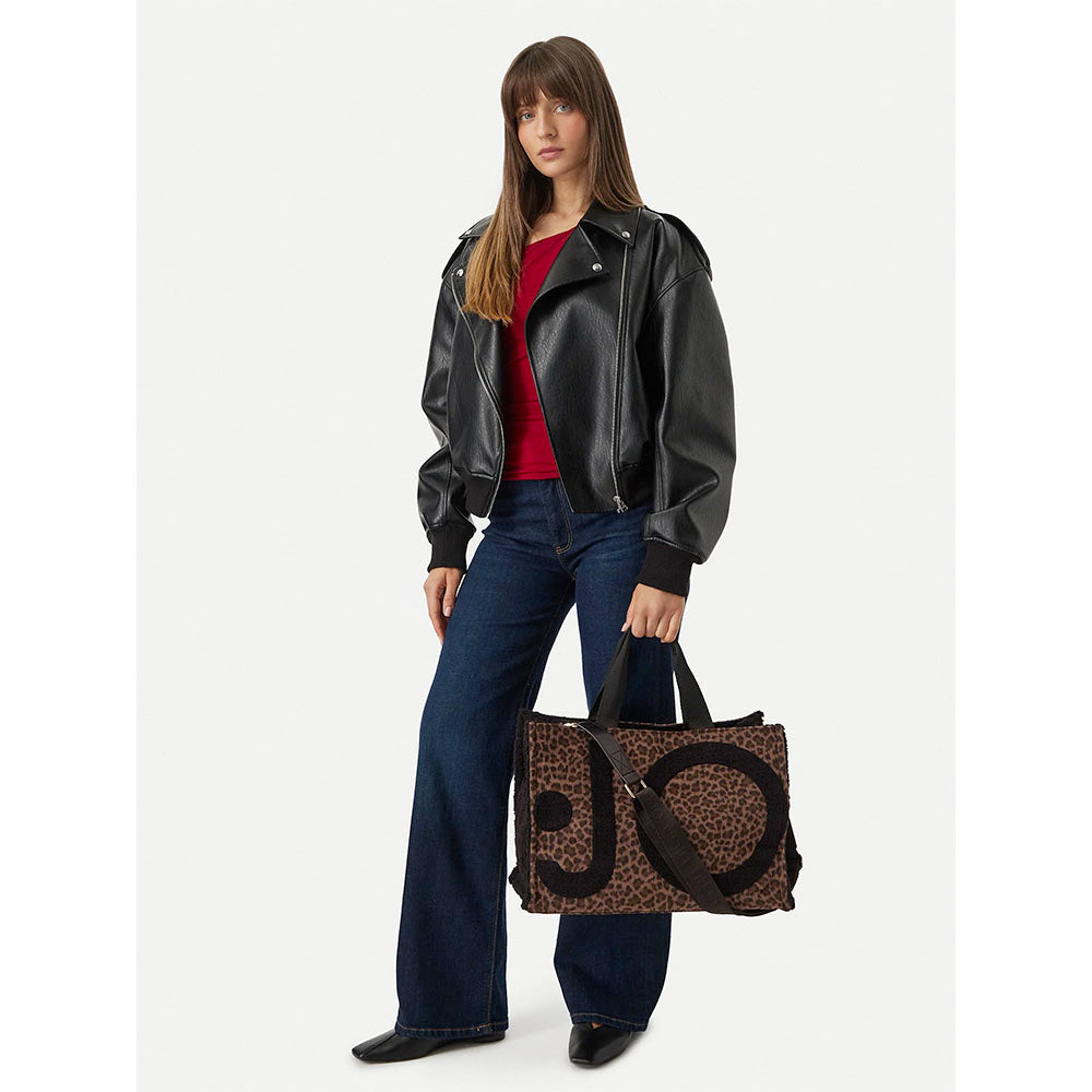 Tote Bag Donna LIU JO in Tessuto stampa Animalier