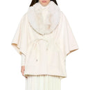 Cappa Donna LIU JO in Montone Sintetico color Burro con Collo in Fake Fur