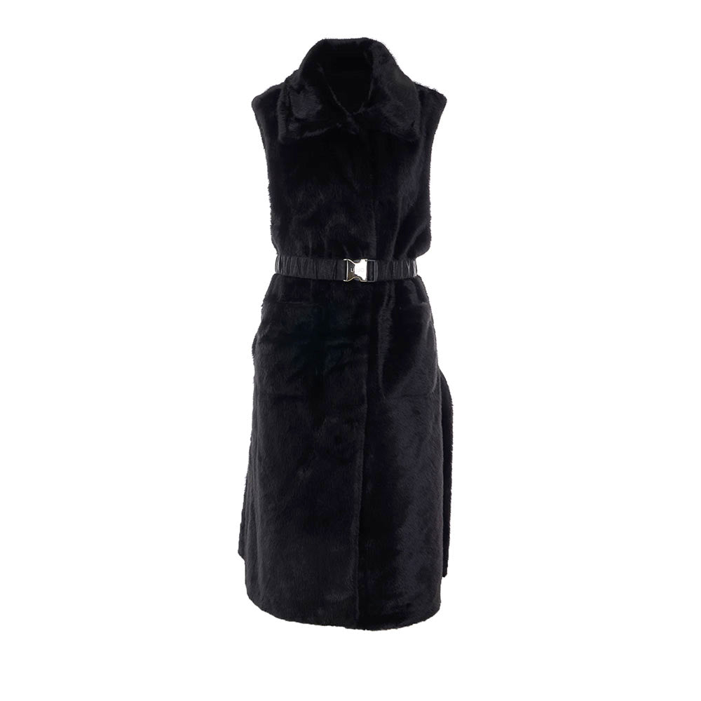 Gilet Lungo Donna LIU JO in Montone Sintetico Nero