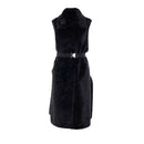 Gilet Lungo Donna LIU JO in Montone Sintetico Nero