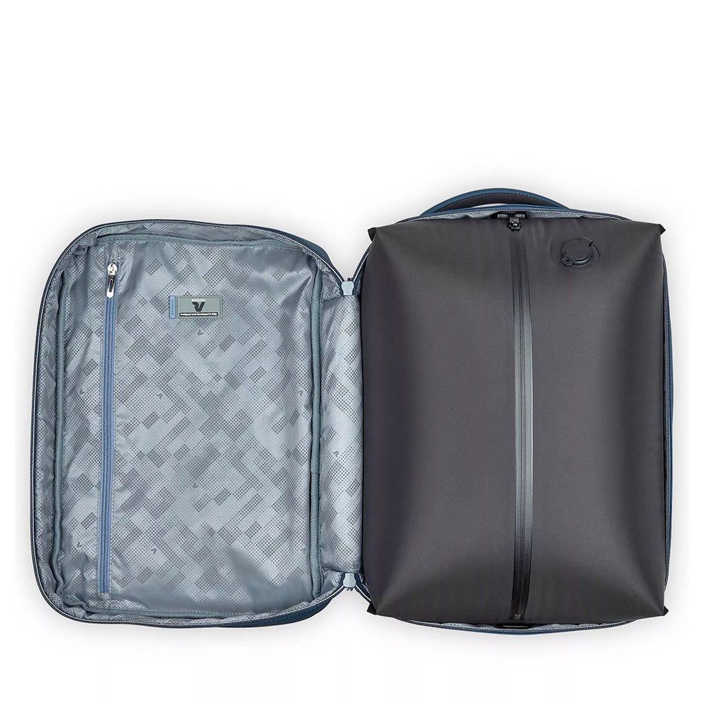 Zaino da Viaggio Underseat con Sacca Sottovuoto RONCATO linea Wanderline in Tessuto Gommato Blu Notte