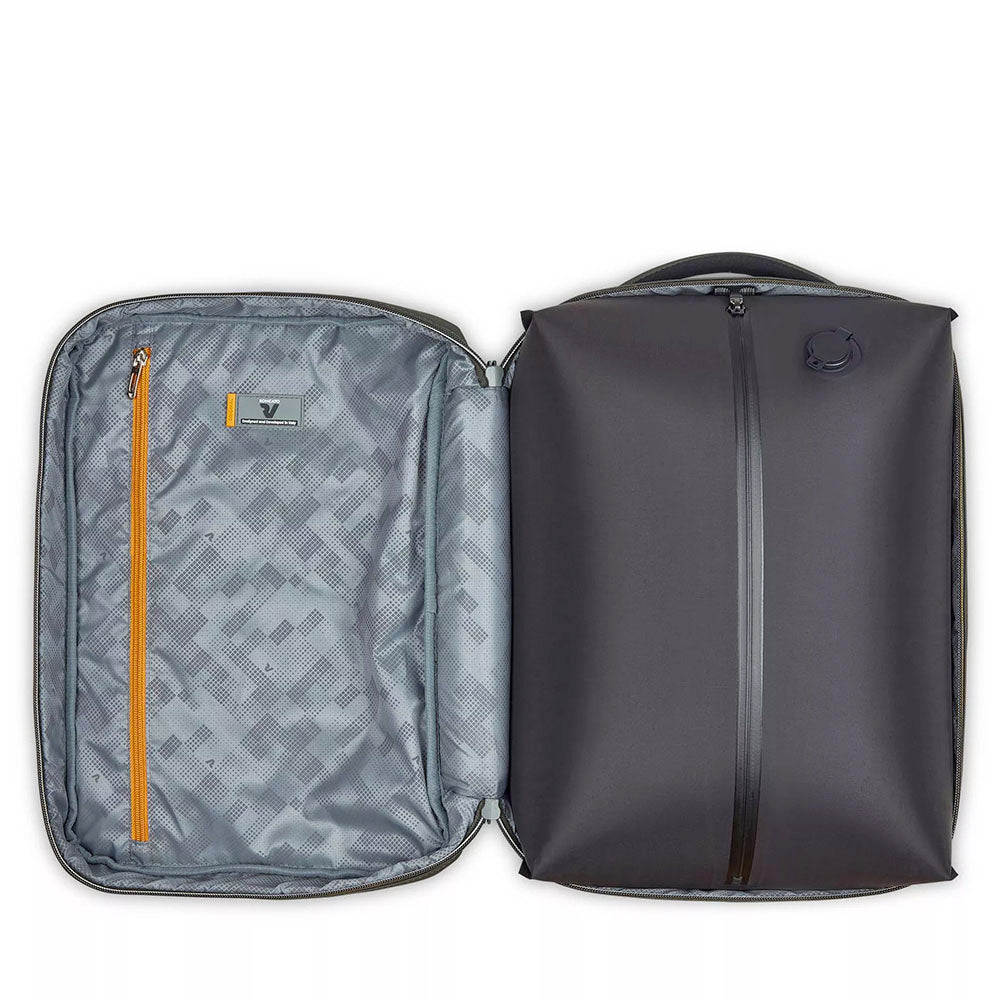 Zaino da Viaggio Underseat con Sacca Sottovuoto RONCATO linea Wanderline in Tessuto Gommato Verde Militare