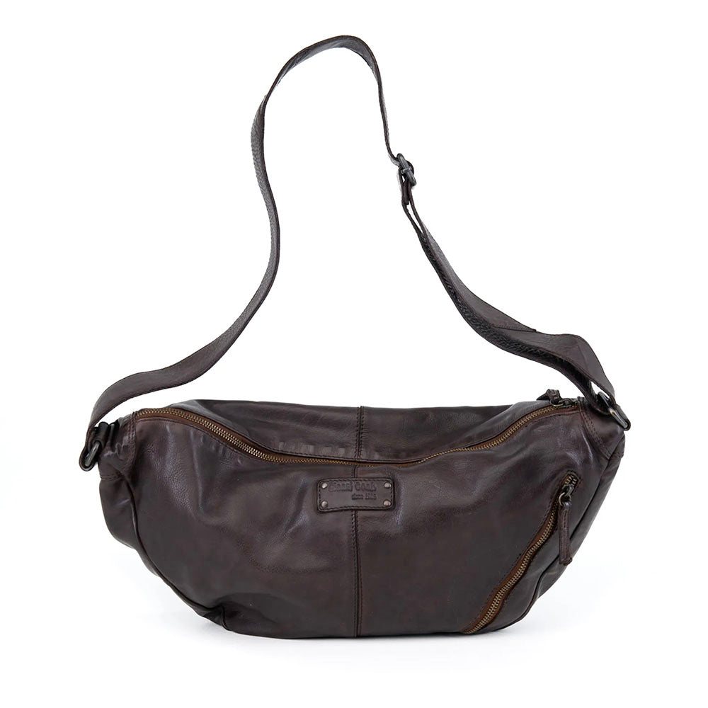 Borsa Donna Mezzaluna Large a Tracolla GIANNI CONTI linea Graciela in Pelle color Cognac