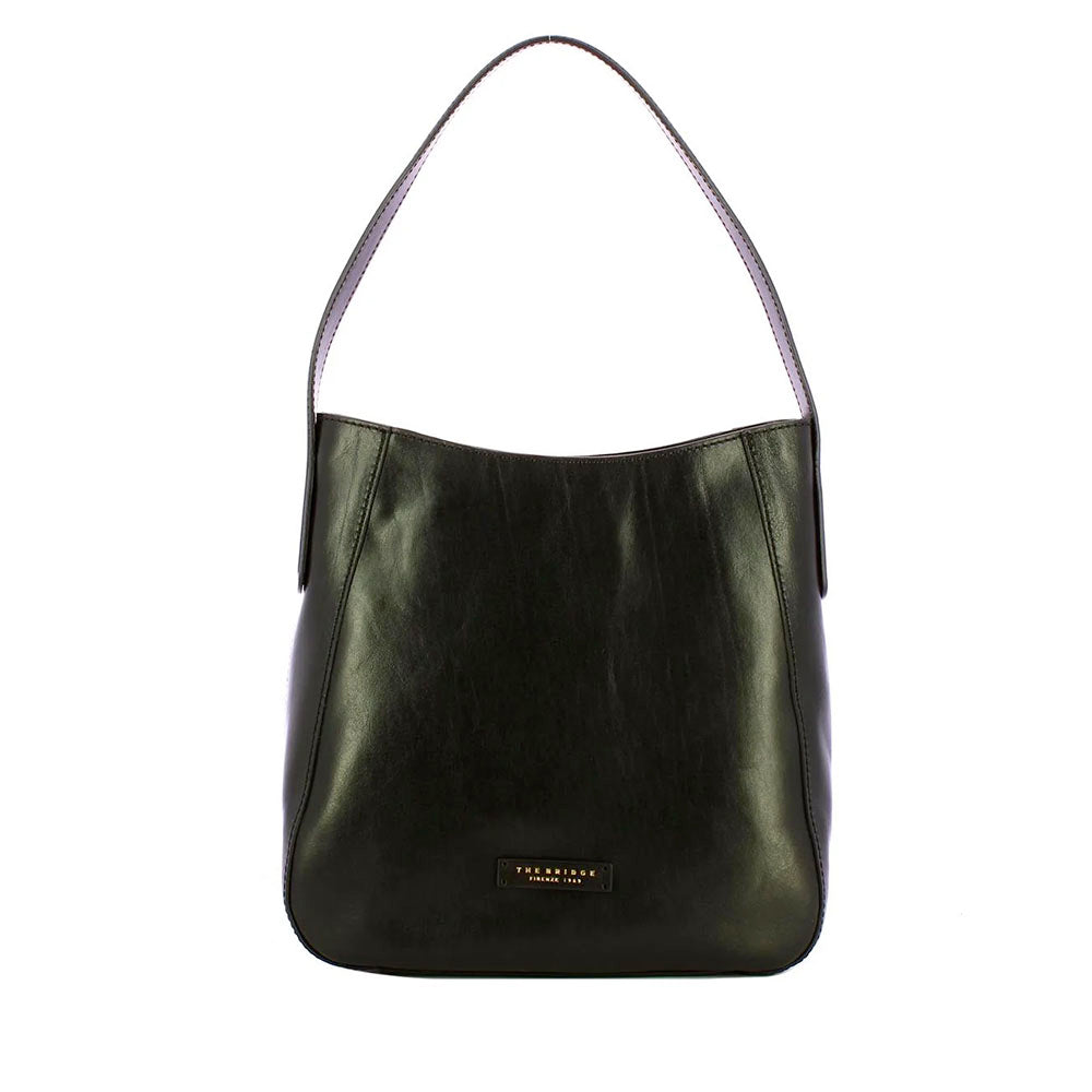 Hobo Bag Donna THE BRIDGE linea Maddalena in Pelle Nera