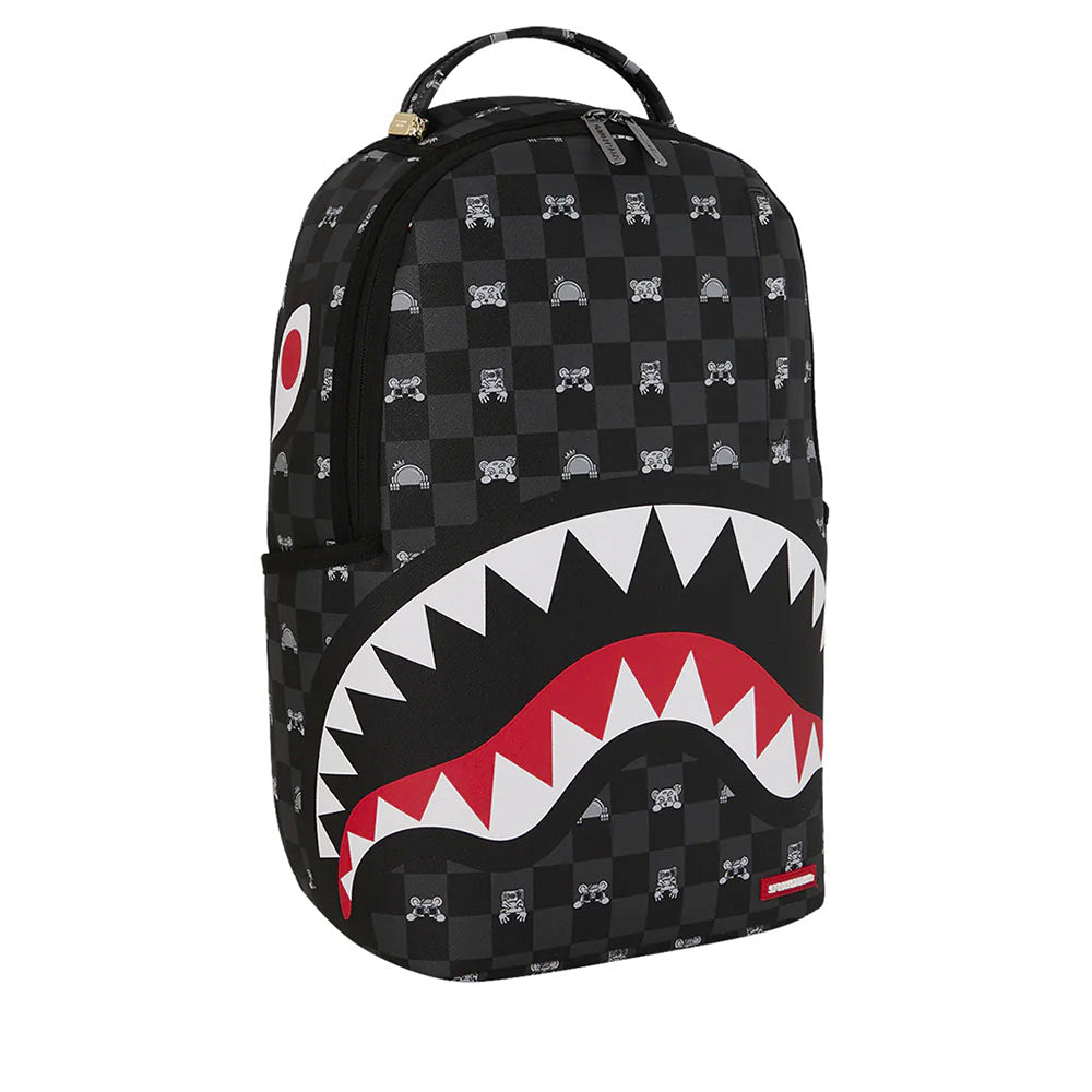 Zaino Unisex SPRAYGROUND stampa Gray Peeking Character Check