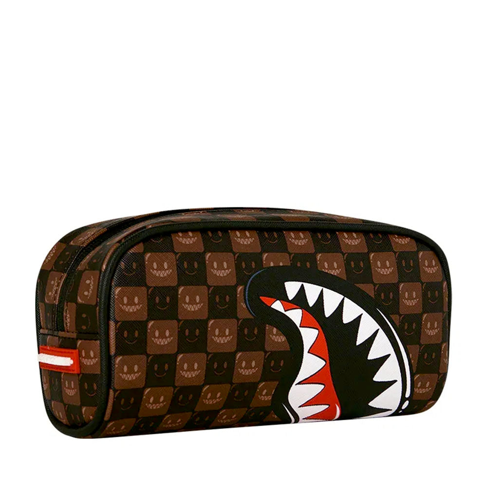 Pouch SPRAYGROUND stampa Sharks in Paris WTF Bubble Brown Check