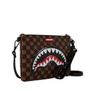 Pochette con Tracolla SPRAYGROUND stampa Sharks in Paris WTF Bubble Brown Check