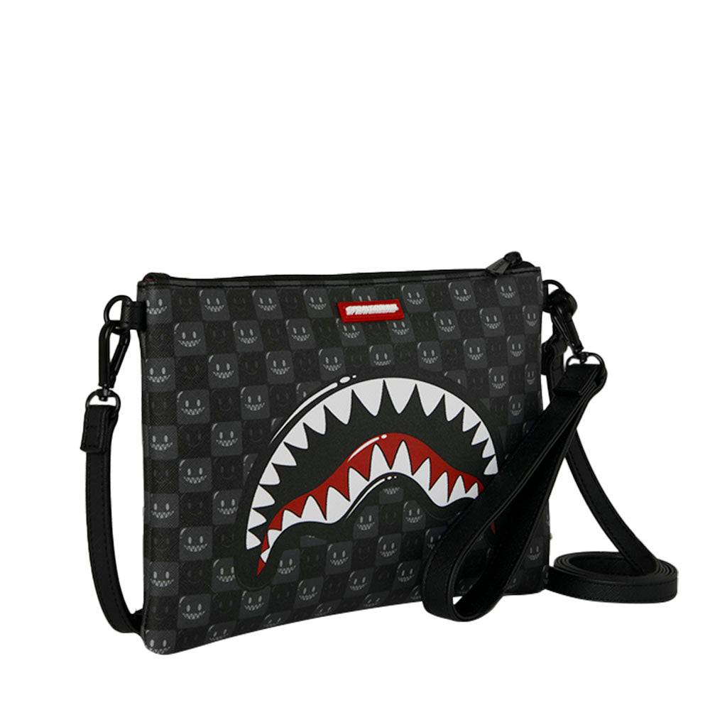Pochette con Tracolla SPRAYGROUND stampa Sharks in Paris WTF Bubbly Black Check