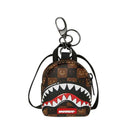 Portachiavi a Forma di Zaino SPRAYGROUND stampa Sharks in Paris WTF Bubble Brown Check