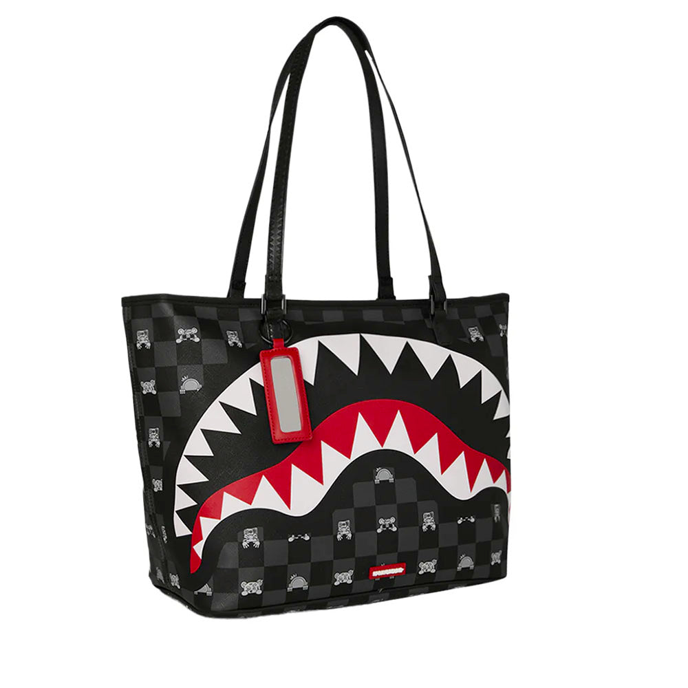 Borsa Tote Donna SPRAYGROUND stampa Gray Peeking Character Check