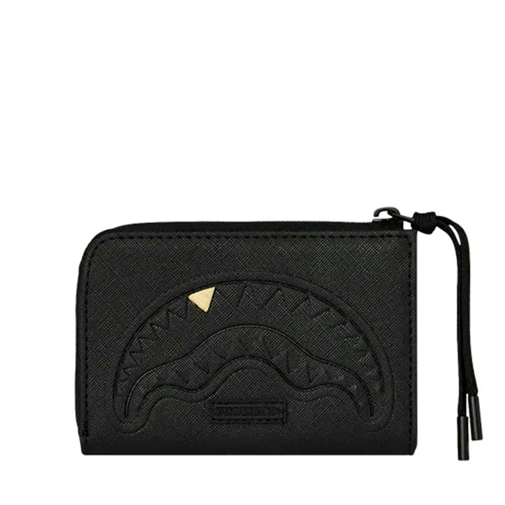 Portafoglio Piccolo con Zip SPRAYGROUND stampa Blacked Out Embossed Black Tooth