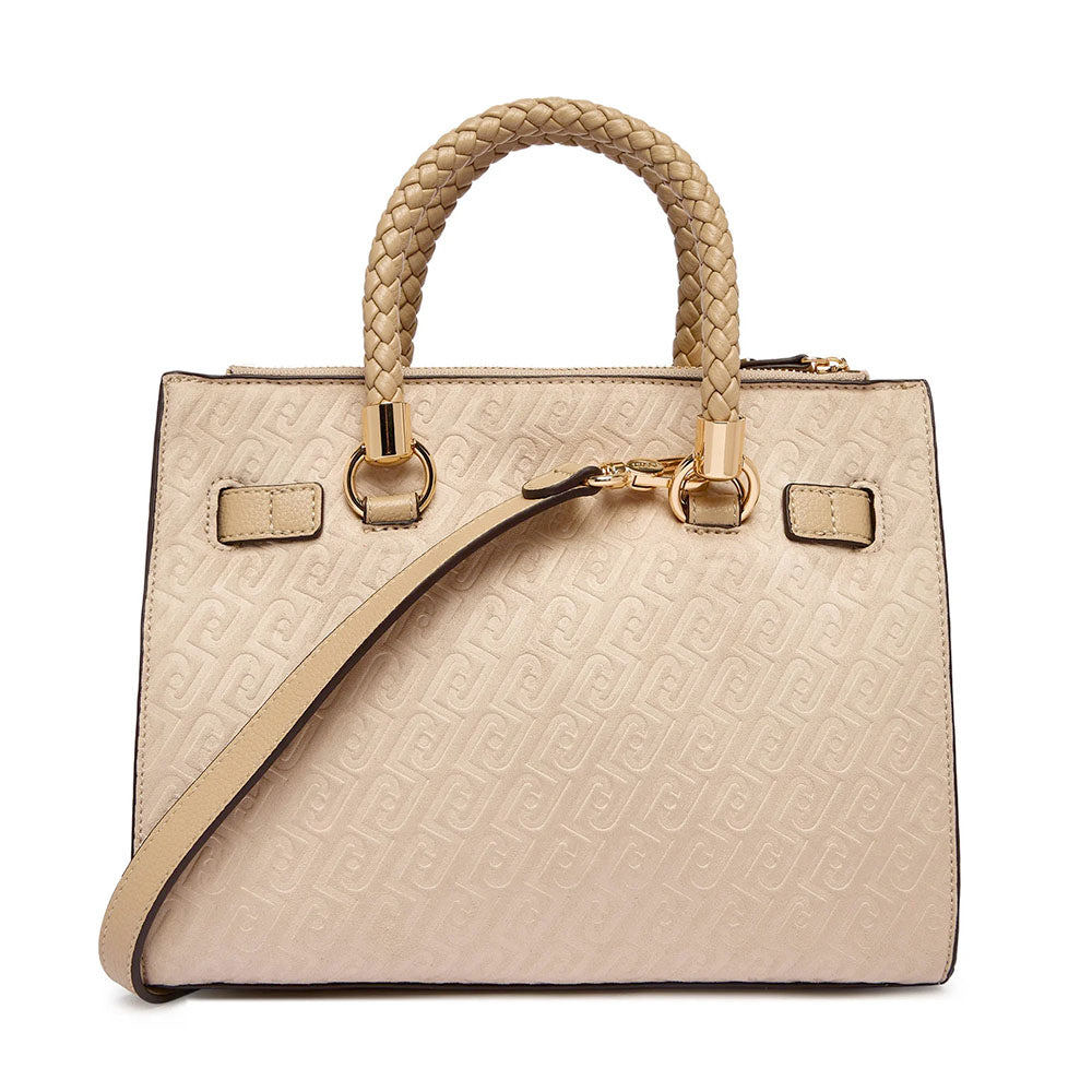 Borsa Donna a Mano LIU JO Neutro con Logo Monogram All Over