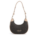 Hobo Bag Donna Small LIU JO in Tessuto Jacquard Testa di Moro con Logo All Over