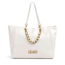 Women's Large Cream Tote Bag LIU JO with Decorative Chain