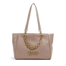 Women's Medium Tote Bag LIU JO in Mocha with Decorative Chain