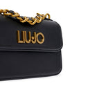 Damen-Umhängetasche LIU JO in Schwarz mit Zierkettendetail