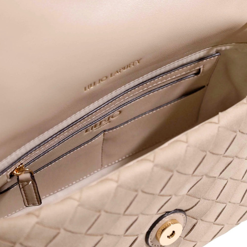 Borsa Media a Spalla Donna LIU JO Better linea La Puffy Intrecciata Beige