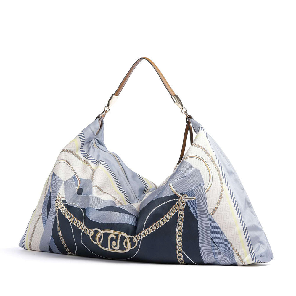 Borsa Foulard Donna LIU JO in Raso Stampato Light Denim