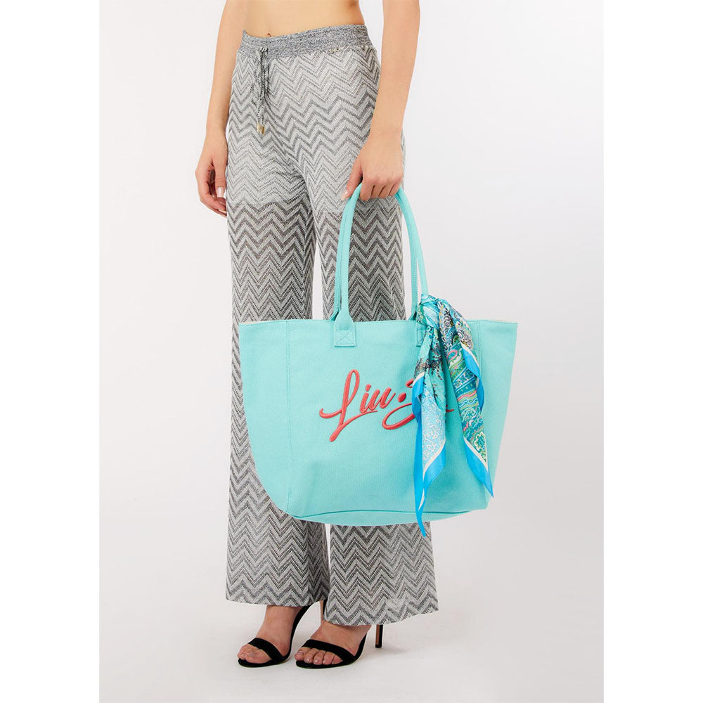 Shopping Bag Donna LIU JO in Tessuto Turchese