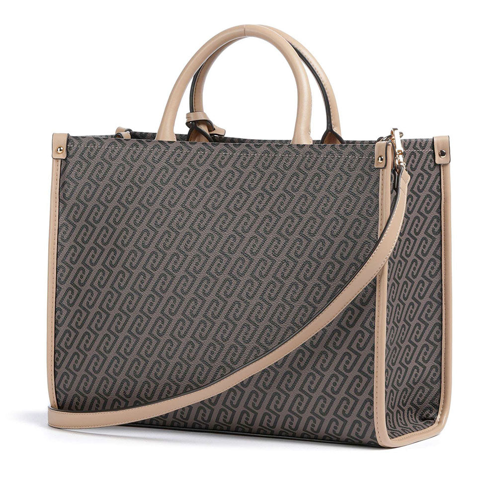 Borsa Donna a Mano Large LIU JO stampa Monogram Testa di Moro