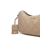 Hobo Bag Donna a Tracolla LIU JO Better Desert Taupe con Logo in Rilievo All Over