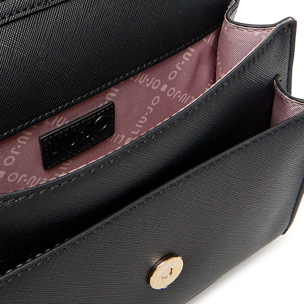 Borsa Donna con Tracolla in Catena LIU JO Better stampa Saffiano Nero