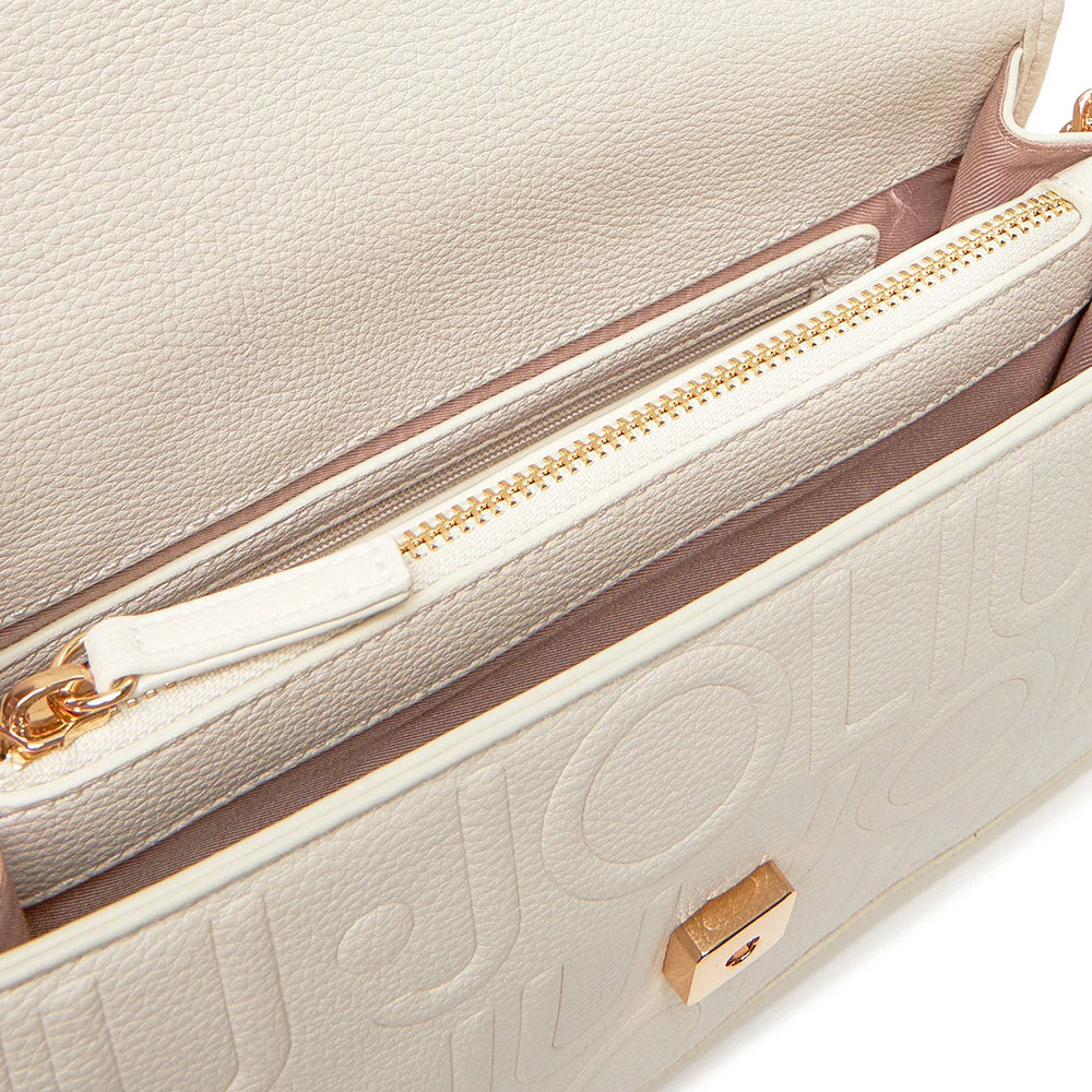 Borsa Donna a Spalla e Tracolla LIU JO Better Effetto Bottalato con Logo in Rilievo Marmo