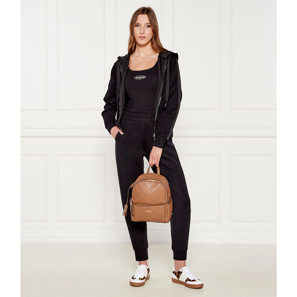 Zaino Donna LIU JO Better Marrone con Logo in Rilievo All Over