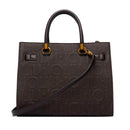 Borsa Donna a Mano Media LIU JO in Ecopelle Marrone Scuro con Logo in Rilievo All Over