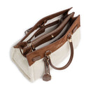 Borsa Donna a Mano Media LIU JO in Tessuto Teddy color Crema e Inserto effetto Suede