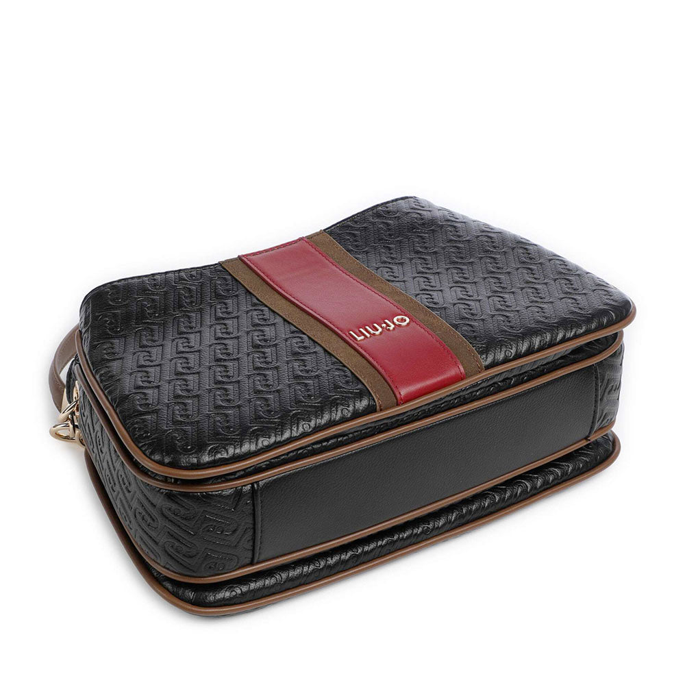 Borsa Donna a Spalla LIU JO Nera con Logo Embossed All Over