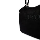 Maxi Tote Bag Donna LIU JO in Microfibra effetto Camoscio Nero