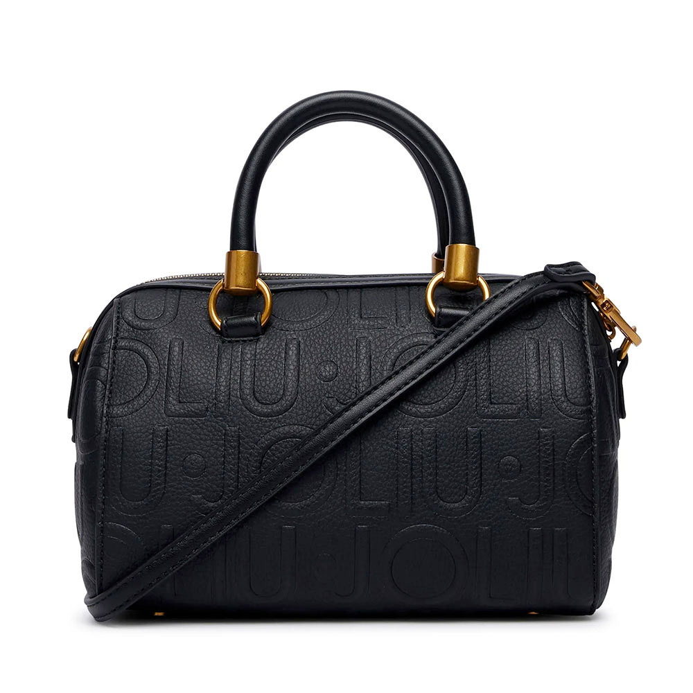 Bauletto Donna a Mano Small LIU JO in Ecopelle Nera con Logo Embossed