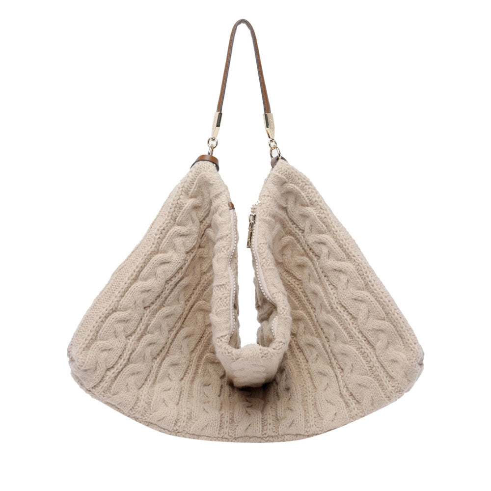 Maxi Borsa Donna a Spalla LIU JO in Maglia Trapuntata color Crema
