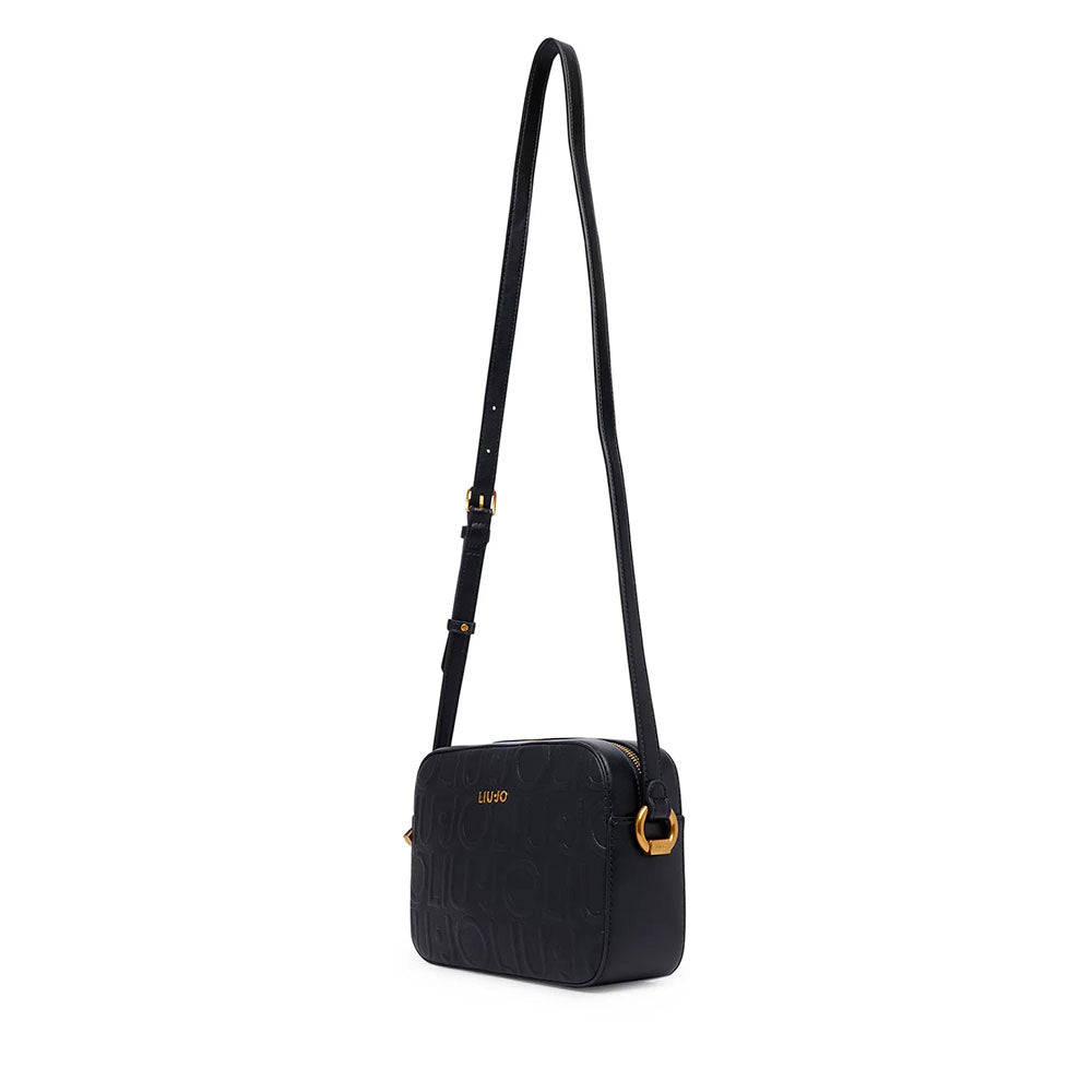 Borsa Donna a Tracolla LIU JO in Ecopelle Nera con Logo Embossed