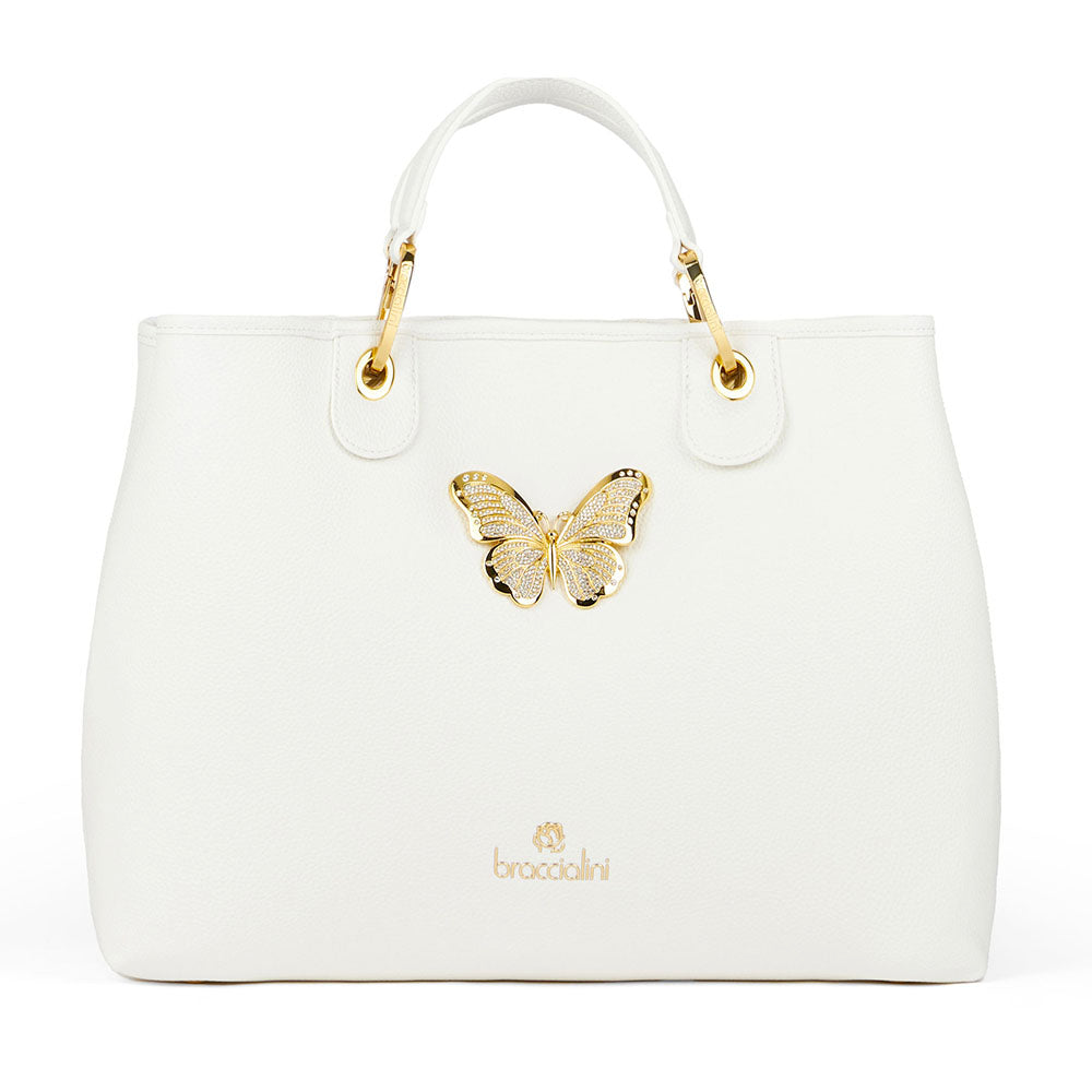 Borsa Donna a Mano Large BRACCIALINI linea Beth Jewels Bianco