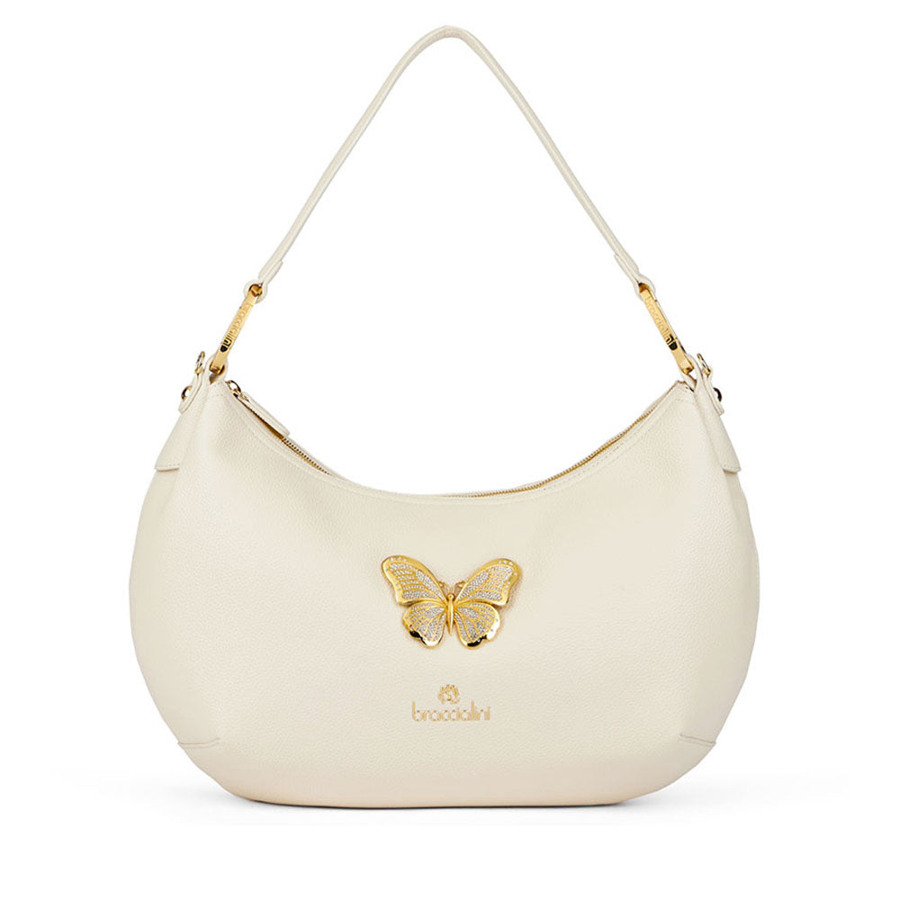 Borsa Donna Mezzaluna a Spalla BRACCIALINI linea Beth Jewels Beige