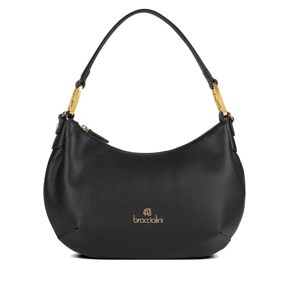 Borsa Donna Mezzaluna a Spalla Media BRACCIALINI linea Beth Nera