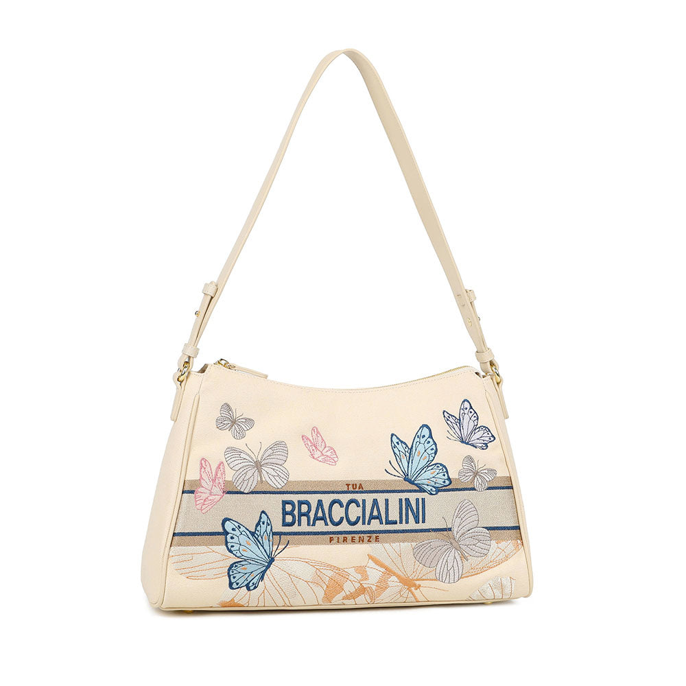 Borsa Donna a Spalla BRACCIALINI linea Jacquard Beige