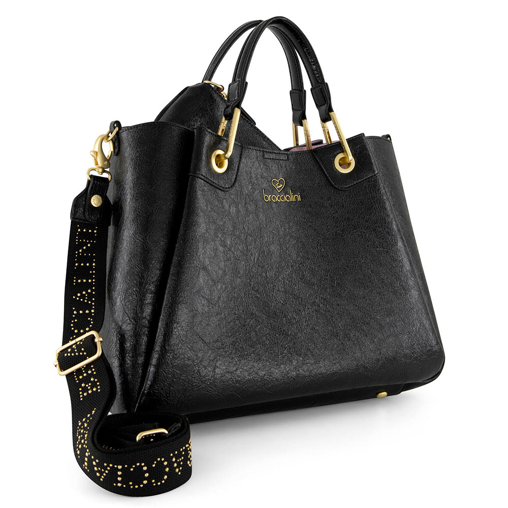 Borsa Donna a Mano Large BRACCIALINI linea Amy Nero