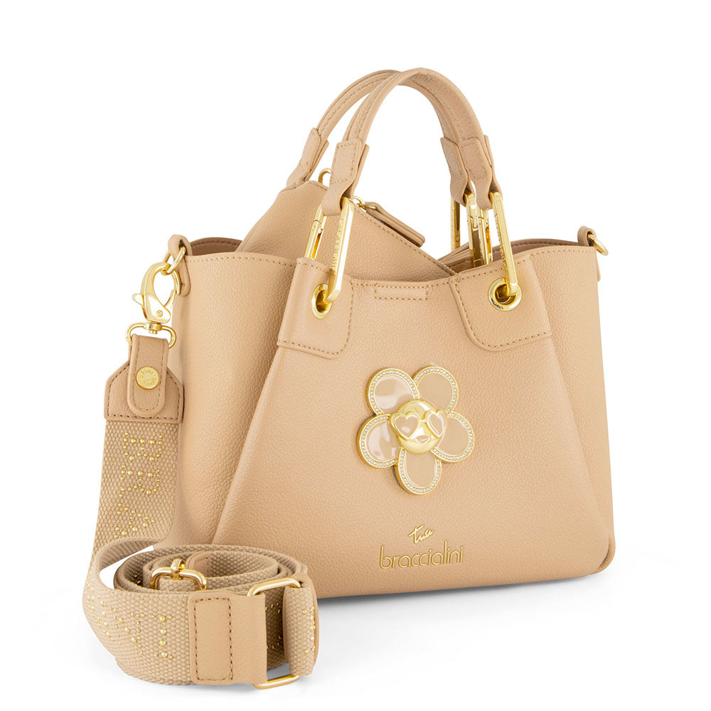 Borsa Donna a Mano Small BRACCIALINI linea Amy Bijoux color Cipria