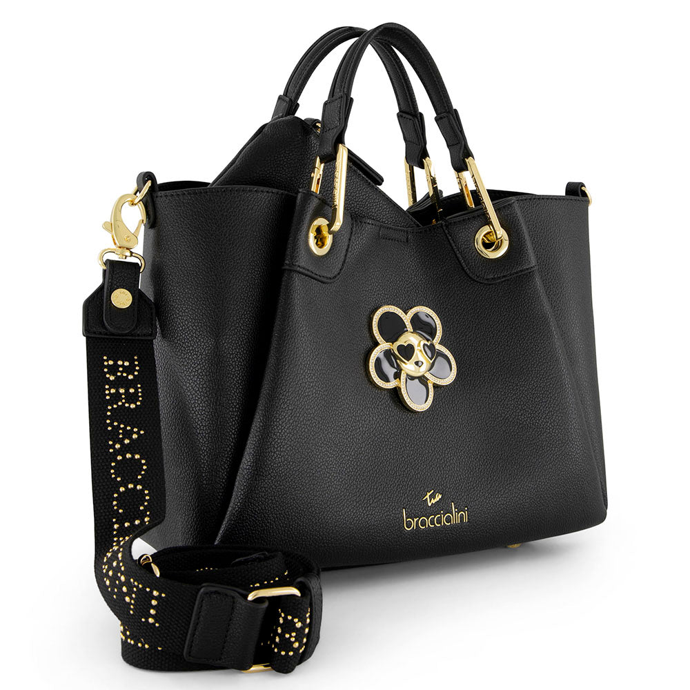 Borsa Donna a Mano Media BRACCIALINI linea Amy Bijoux Nero