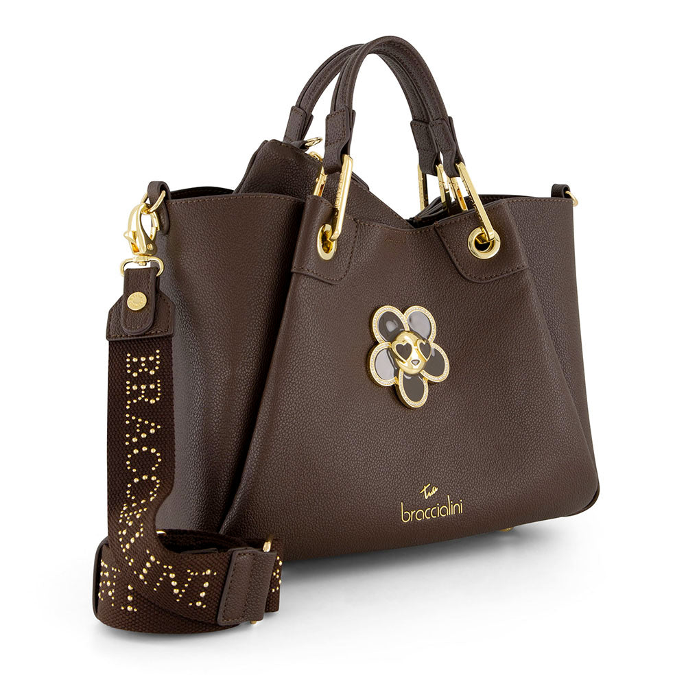 Borsa Donna a Mano Media BRACCIALINI linea Amy Bijoux Marrone Cioccolato