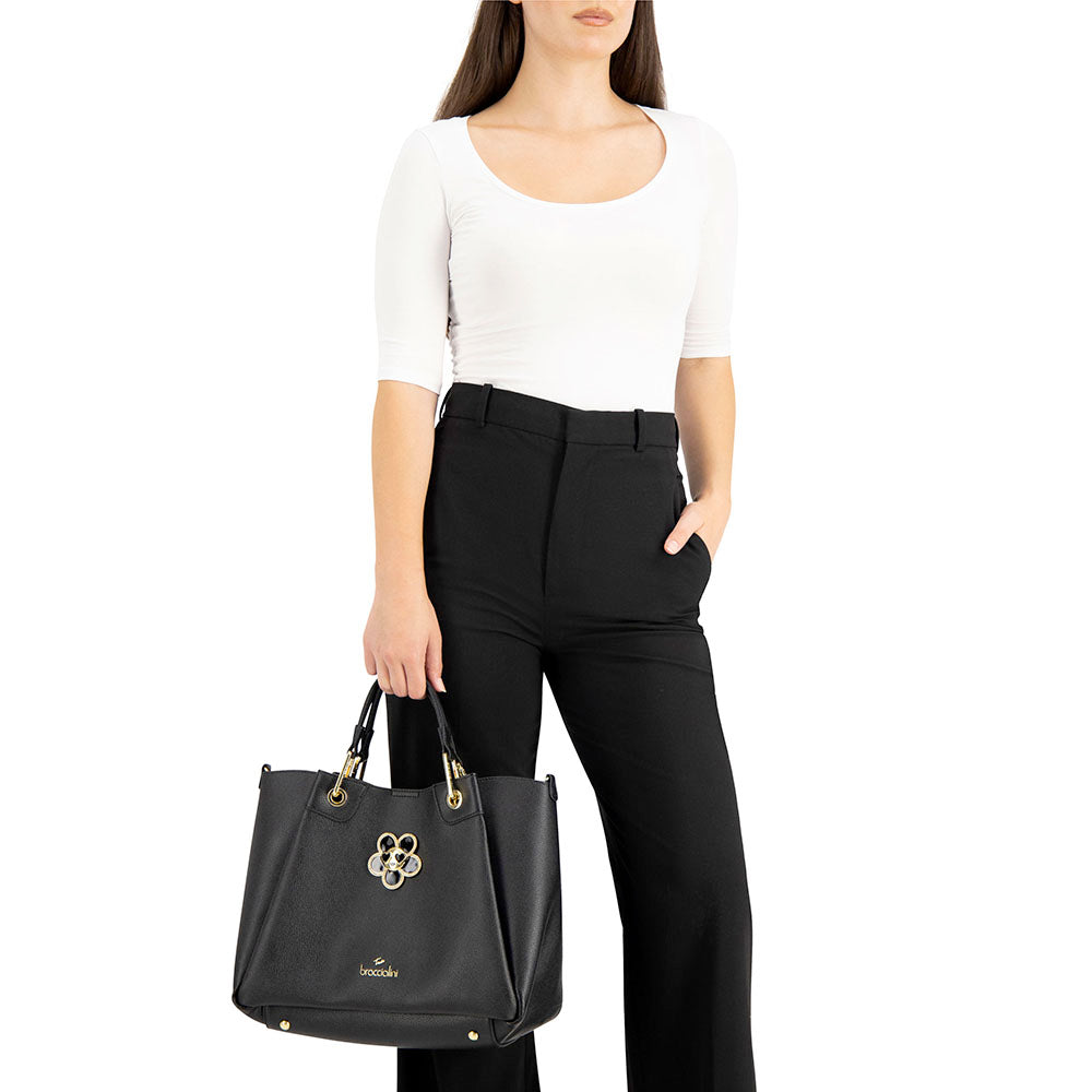 Borsa Donna a Mano Large BRACCIALINI linea Amy Bijoux Nero