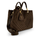 Borsa Donna a Mano Large BRACCIALINI linea Beth Matelassè Marrone Cioccolato