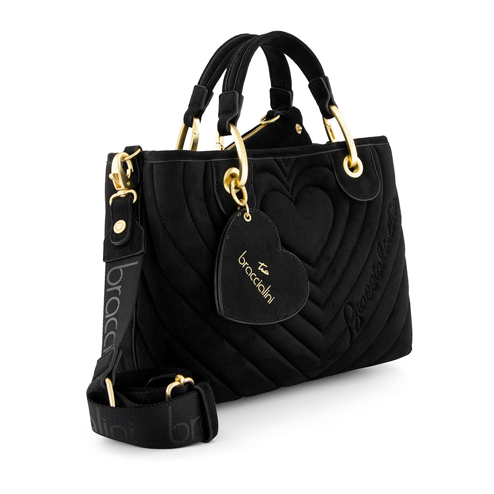 Borsa Donna a Mano Media BRACCIALINI linea Beth Matelassè Nero